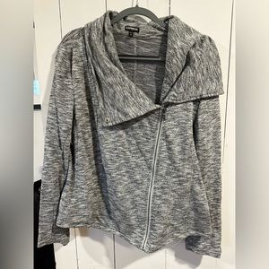 Price drop 🚨 Express Heather Gray Asymmetrical Zip-Up Jacket, Size XL